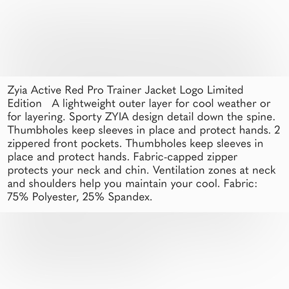 Zyia Athletic Medium Zip Jacket - Picture 5 of 5